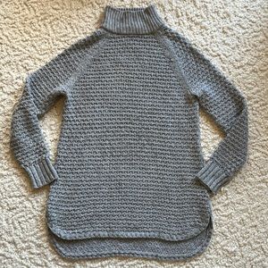 Chunky Stitch Grey Mock Neck Tunic Sweater